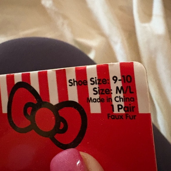 Hello Kitty Fuzzy Red and Black Slippers - Picture 6 of 7